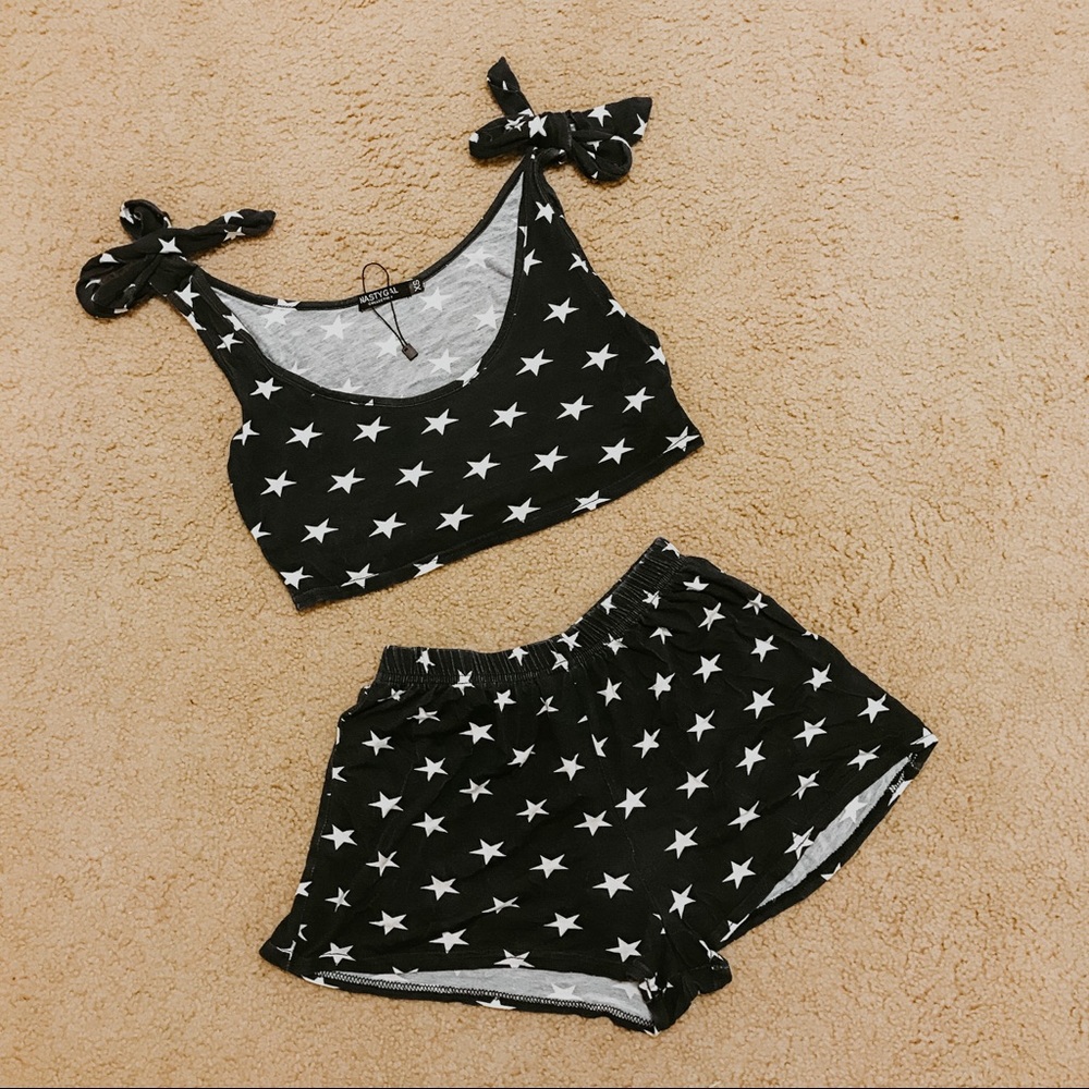 NASTY GAL Co-Ord Navy Pajama Set! ⭐️